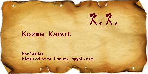 Kozma Kanut névjegykártya